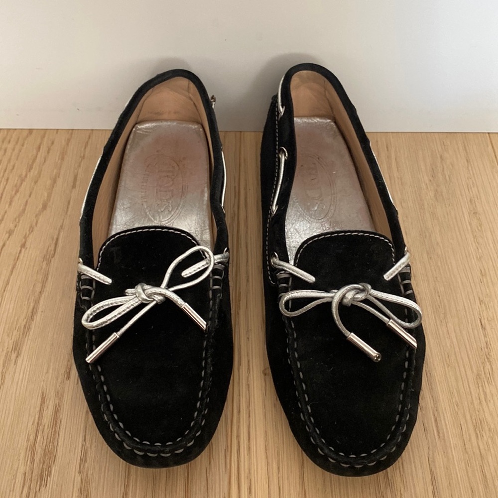 Tod’s Black Suede Loafers
